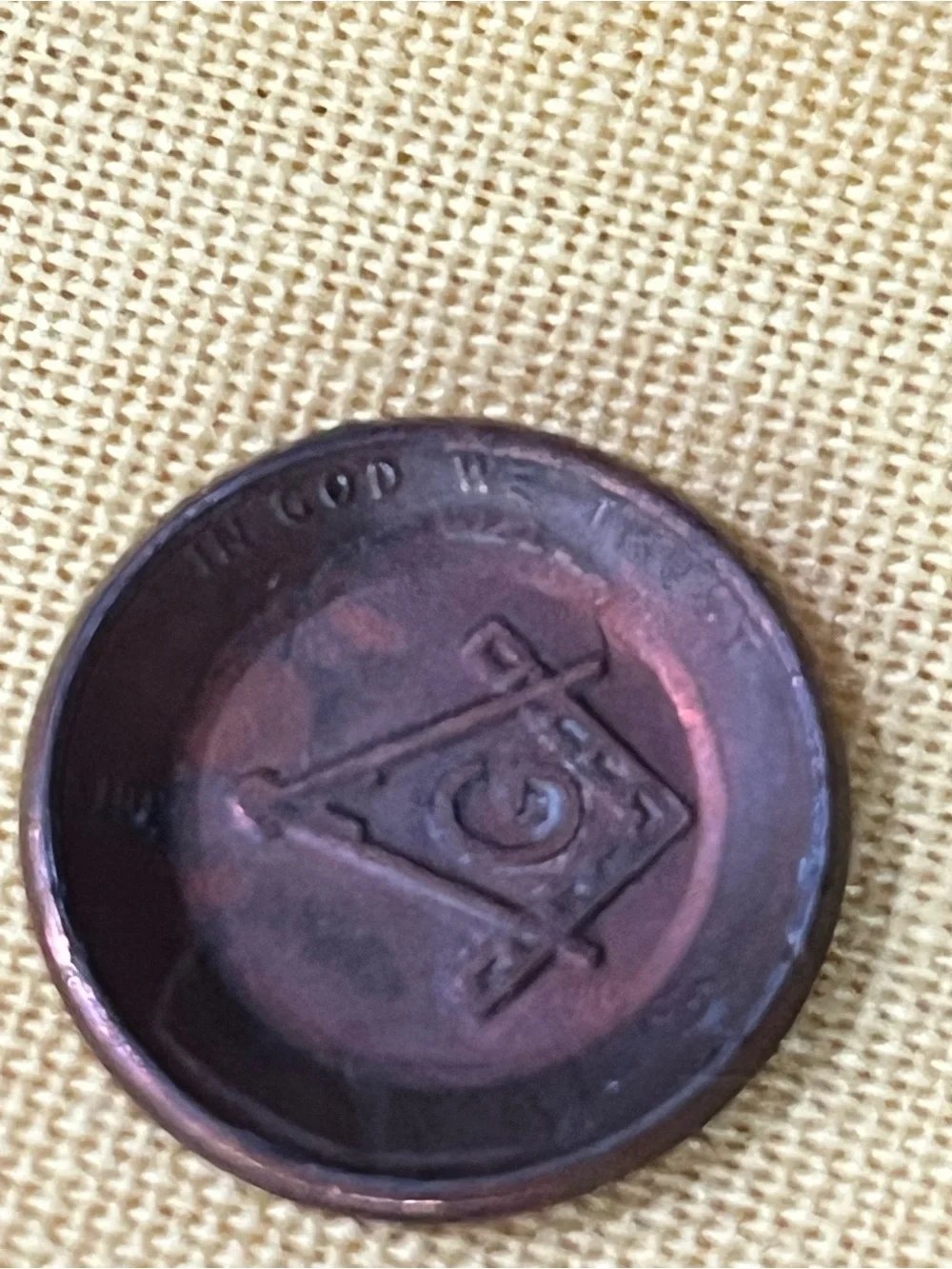 (Pre 1958) VTG Masonic Counterstamped Wheat Penny